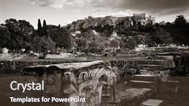  Presentation with climbing to top of mountain - Amazing presentation theme having acropolis historical ruins on top backdrop and a  colored foreground
