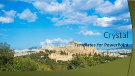  Presentation with city - PPT layouts having acropolis-in-athens-city-greece and a light blue colored foreground