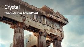  Presentation with classical - Audience pleasing presentation theme consisting of acropolis in athens greece backdrop and a tawny brown colored foreground