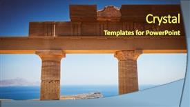  Presentation with island party - Beautiful slide deck featuring acropolis located in rhodes island backdrop and a tawny brown colored foreground