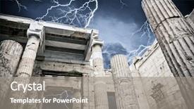  Presentation with ancient greece - Audience pleasing PPT theme consisting of acropolis of athens greece backdrop and a gray colored foreground