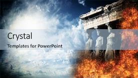  Presentation with ancient greece - Amazing theme having acropolis on fire athens greece backdrop and a light blue colored foreground