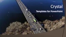  Presentation with cable stayed bridge over river - Cool new PPT layouts with dnepro - bridge across dnepr river backdrop and a ocean colored foreground