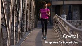  Presentation with morning sunrise - Theme featuring across the bridge at early background and a dark gray colored foreground