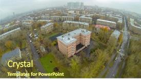  Presentation with residential - Slide set featuring acrossed residential areas with school background and a tawny brown colored foreground