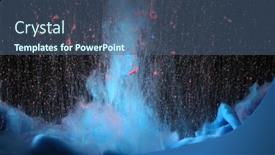  Presentation with blue ink splash - Presentation consisting of acrylic-blue-and-red-colors background and a ocean colored foreground