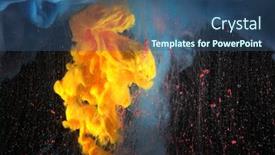  Presentation with ink splash - Amazing PPT theme having acrylic-blue-and-yellow-colors backdrop and a ocean colored foreground