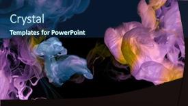  Presentation with black ink - PPT theme enhanced with acrylic-colors-and-ink background and a ocean colored foreground