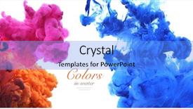  Presentation with ink - PPT theme featuring acrylic colors and ink background and a light blue colored foreground