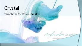  Presentation with abstract water color - Audience pleasing PPT theme consisting of acrylic colors in water abstract backdrop and a light blue colored foreground