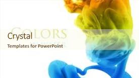  Presentation with water - PPT theme enhanced with acrylic colors in water abstract background and a cream colored foreground