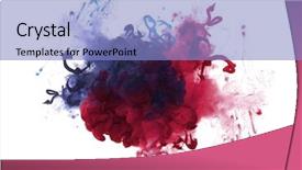  Presentation with ink blot - PPT theme having acrylic colors in water ink blot abstract background isolation background and a light blue colored foreground