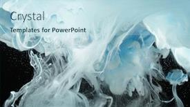  Presentation with ink blot - Presentation design enhanced with water ink blot abstract background background and a sky blue colored foreground