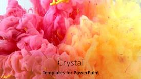  Presentation with ink blot - Slide set consisting of vape - acrylic pink and yellow colors background and a gold colored foreground