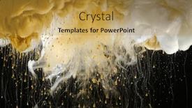  Presentation with ink splash - PPT theme with acrylic-splash-colors-in-water background and a gold colored foreground