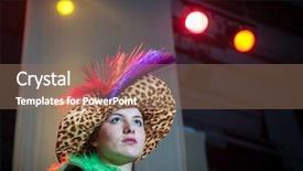  Presentation with performance - PPT theme enhanced with acting - act play performance in theater background and a coral colored foreground