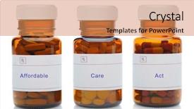  Presentation with medications - Slides consisting of acting - closeup of three brown medicine background and a coral colored foreground