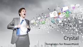  Presentation with acting - Colorful presentation theme enhanced with acting like super hero backdrop and a light gray colored foreground