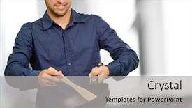  Presentation with modeling - Amazing presentation design having acting modeling - portrait of a man while backdrop and a light gray colored foreground