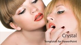  Presentation with circus act ringmaster - Colorful theme enhanced with acting modeling - two lesbian girls performing erotic backdrop and a coral colored foreground