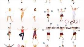  Presentation with united - Presentation theme enhanced with acting modeling - united we act team celebrating background and a  colored foreground