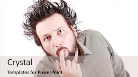  Presentation with face expression recognition - Colorful PPT theme enhanced with typical brain with the left backdrop and a gray colored foreground