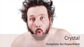  Presentation with hair - Audience pleasing presentation theme consisting of acting modeling - young male model with funny backdrop and a lemonade colored foreground