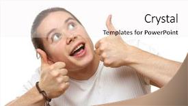  Presentation with hair - Beautiful presentation theme featuring acting modeling - young male model with funny backdrop and a sky blue colored foreground