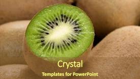  Presentation with kiwi fruit - PPT theme with actinidia - fresh kiwi fruit cutted background and a  colored foreground
