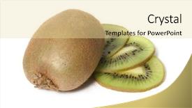  Presentation with kiwi fruit - PPT theme enhanced with actinidia - fresh sweet kiwi fruit isolated background and a  colored foreground