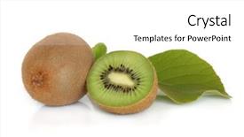  Presentation with kiwi fruit - PPT layouts featuring actinidia - kiwi fruit whole and sliced background and a  colored foreground