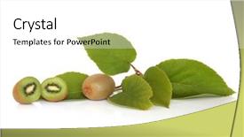  Presentation with kiwi fruit - PPT layouts with actinidia - kiwi fruit whole and sliced background and a  colored foreground