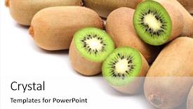  Presentation with kiwi fruit - Colorful PPT layouts enhanced with actinidia - pile of fresh kiwi fruit backdrop and a white colored foreground