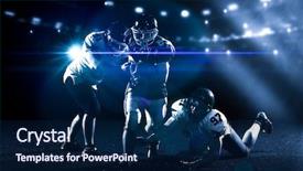  Presentation with football field - Amazing presentation theme having cultural fit - american football players in action backdrop and a navy blue colored foreground