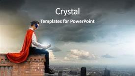  Presentation with lawyer client meeting wearing mask - Beautiful presentation design featuring action cartoon - young man wearing mask backdrop and a dark gray colored foreground