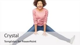  Presentation with african people - Slides having action concept - happy african american background and a white colored foreground