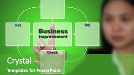  Presentation with improvement plan - Beautiful PPT layouts featuring action for business continuous improvement backdrop and a shamrock green colored foreground