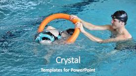  Presentation with healthy lifestyle - Colorful PPT layouts enhanced with action games - father playing with daughters backdrop and a teal colored foreground