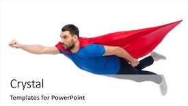  Presentation with power - Cool new slides with action hero - freedom power motion and people backdrop and a white colored foreground
