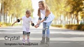  Presentation with fenway park - Amazing slides having action learning - mother with daughter rollerskating backdrop and a light gray colored foreground