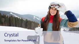  Presentation with lady - PPT theme with action learning - picture of happy young lady background and a lemonade colored foreground