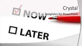  Presentation with later - Slide deck having action now background and a white colored foreground