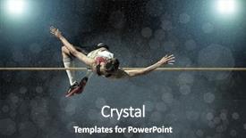  Presentation with high jump - Presentation theme featuring action of high jump background and a dark gray colored foreground