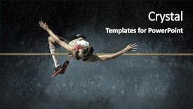  Presentation with high jump - Slide deck featuring action of high jump background and a black colored foreground