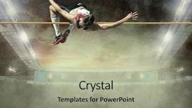  Presentation with high jump - Colorful theme enhanced with action of high jump backdrop and a mint green colored foreground
