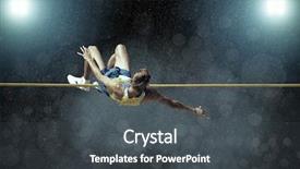  Presentation with high jump - Slides consisting of action of high jump background and a  colored foreground