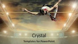  Presentation with high jump - Beautiful slide set featuring action of high jump backdrop and a mint green colored foreground