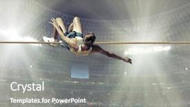  Presentation with high jump - Theme consisting of action of high jump background and a  colored foreground