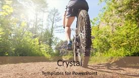  Presentation with healthy lifestyle - Slide set consisting of action on a forest trail background and a coral colored foreground