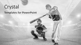  Presentation with stadium - Colorful presentation design enhanced with action on the stadium backdrop and a  colored foreground